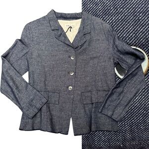 AMICI by BACI Italy Denim Navy Blue Blazer Jacket Size S or L NWT